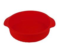 Round Shape Silicone Baking Cake Mold Durable Non Stick Oven Safe DIY Baking Pan for Desserts Mousse Cake Bread Chocolate Red Orange 11.42inch (Red)