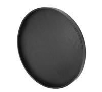 Round Shape Solid Wood Tea Coffee Snack Food Serving Tray Plate Restaurant Home Use Durable Modern Elegant Black Wooden 37.5cm (Black)