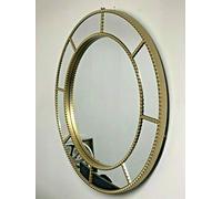 ROUND SHAPE WINDOW STYLE WALL MIRROR SIMPLY STYLISH DECOR MIRROR WHITE WALL WINDOW MIRROR (61x61CM ROUND GOLD)