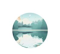 Round Shape WZYWHJ Fallen leaves on a tranquil lake prints Car Fragrance 6-piece Set Hanging Fragrance Card Car Air Freshener