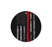 Round Shape WZYWHJ Firefighter Axe Red Line Flag prints Car Fragrance 6-piece Set Hanging Fragrance Card Car Air Freshener