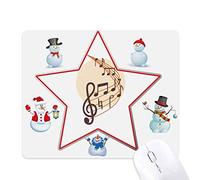 Round-shaped Curved Music Notes Christmas Snowman Family Star Mouse Pad