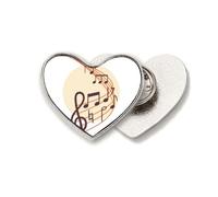 Round-shaped Curved Music Notes Heart Metal Pin Brooch Clip Love