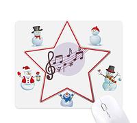 Round-shaped Flappg Music Notes Christmas Snowman Family Star Mouse Pad