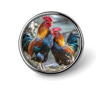 Round Shaped Pin Button Badge for Woman, Decorative Lapel Tie Pin for Man, Cute Round Brooch Pins Chicken Under The Tree Button Badges for Backpack Jackets Hats Decor