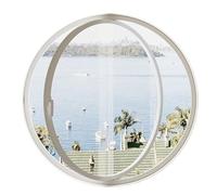 Round Shed with Tempered s, 360° Rotating Vent, F-Mounted Sliding Design, Aluminum Alloy e, Indoor Ventilat, Black, 40cm/15.7in