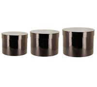 Round Sheen Lined Flower Hat Boxes Set of 3 Christmas Colours (Rose Gold)