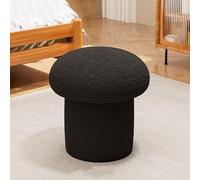 Round Sheep Wool Ottoman Solid Wood Footrest for Living Room Bedroom Office Kitchen Balcony - Stylish Home Decor Comfortable Seating Versatile Accent Piece