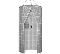 Round Shower Curtain Polyester Hanging Thermal Insulation Double Zipper Portable Modern Shower Curtain Bathroom Decor