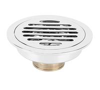 Round Shower Floor Drain,10x10cm Silver Copper Floor Drain with Removable Cover Bathroom Drainage System for Home Bathrooms
