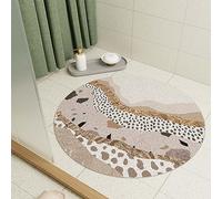 Round Shower Mat 50cm Loofah Bath Mat for Bathroom Inside Shower, Non Slip Anti Mould PVC Bathtub Mat with Drain, Quick Drying Wet Area Shower Bath Mat