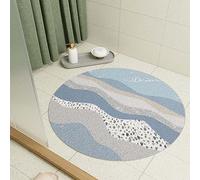 Round Shower Mat 60cm Loofah Bath Mat for Bathroom Inside Shower, Non Slip Anti Mould PVC Bathtub Mat with Drain, Quick Drying Wet Area Shower Bath Mat