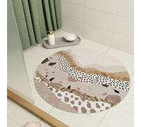 Round Shower Mats for Inside Shower,Loofah Bathmat Non Slip Bath Mat with Drain,Antibacterial Drainage Shower Mat for Round Shower Stall,Pets Tub Mat