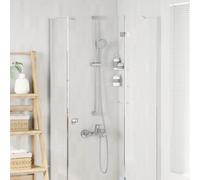 Round Shower System Set Chrome Stainless Steel 100cm Height-Adjustable 5 Spray