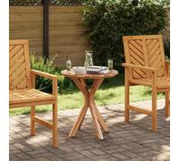 Round Side Table 70x70x75cm Solid Teak Wood Brown Outdoor Minimalist Patio Cozy
