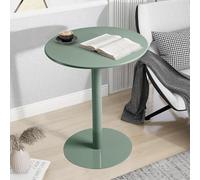Round Side Table Coffee Table for Coffee Laptop with Metal Frame,console & sofa tables Nightstand Table Beside Table,Suitable for bedside in the bedroom and small tables in the living room sofa(Green,