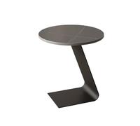 Round Side Table for Living Room & Bedroom - Small Rock Plate Coffee Table Perfect for Sofa Balcony or Nightstand Use - Stylish & Functional Home Decor