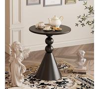 Round Side Table Modern Iron Frame Small Living Room Accent Table Retro Circular Coffee Table Nightstand for Home Decor Central Table for Stylish Interiors