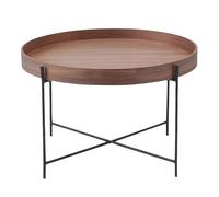 Round Side Tables Metal Side Table Coffee Table Accent Table Nightstand End Table White Wooden Metal Stand End Table with Tray Table for Living Room Bedroom Office Small Spaces-2 Size End Tab(Lar