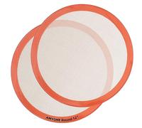Round Silicone Baking Mats for 12 Inch Pizza Pan, 12 Inch Large Pizza Mat or Dough/Cake Mat, Round Liner for Rolling/XL Air Fryer/Cooling Rack/Microwave, Food Grade Non-Stick Reusable(11.75", 2PCS)