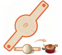 Round Silicone Bread Sling for Dutch Oven Non Stick Mat with Handles | Silicone y fibra: antiadherente total Asas largas: agarre seguro y frío Para ollas 5-7QT: cocción pareja