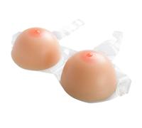 Round Silicone Breastplate for Crossdresser - One-Piece Fake Boobs for Transgender & Cosplay - Realistic Full Chest Prosthesis for CD & MTF - Natural Skin Tone(L)
