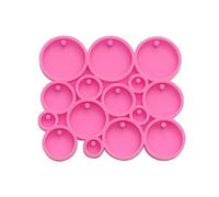 Round Silicone Keychain Mold Many Circles Tiny Resin Epoxy for Earrings Craft 5/3 / 2/1.7/1.2cm Silicone