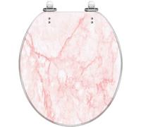 Round Silver Brushed Metal Toilet Seat - Quiet Soft Close with Quick-Release Hinges, Easy Clean & Install(Multi4)