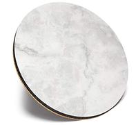 Round Single Coaster - BW - Marble Effect Stone Agate Art |Glossy Quality Coasters | Tabletop Protection for Any Table Type #43358