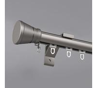 Round Single Curtain Track - Wall Mount Smooth Sliding Shower Curtain Rail, Dark Gray, Adjustable Length 2m, Perfect for Bedroom & Shower Spaces