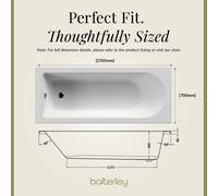 Balterley Round 1700x700 Bath Set - Panels & Black Screen &Black Waste in White Balterley White