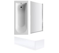 Balterley Round 1700x700 Bath Set - Front & End Panels & Chrome Screen in White Balterley White