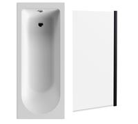 Round Single Ended 1700x700 Bath Set - Leg Set & Black Screen