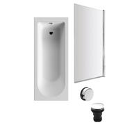 Round Single Ended 1700x700 Bath Set - Leg Set & Chrome Screen & Chrome Waste