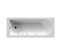 Round Single Ended Straight Whirlpool Bath with 6 Chrome Jets and Leg Set, 1700 x 700mm