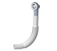 Round Sink Overflow Pipe ABS Plastic Adjustable Connector for Basin or Kitchen Sink Overflow Hole Replacement, White and Grey Drainer Fitting Compatible with