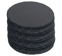 Argon Tableware Round Slate Placemats - 30cm - Pack of 24, Black