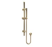 Round Slide Rail Shower Kit with Outlet Elbow - Brushed Brass