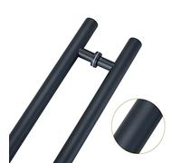 Round Sliding Barn Door Handle Set, Two-Sided Hardware for Wooden Glass Metal Doors, Fingerprint Resistant Grip