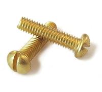 Round Slotted Machine Screws, Solid Brass, 2BA (20, Length - 1/2")