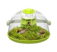 Round Snail Terrarium Breeding Box, Transparent Habitat Starter Kit, Feeding Box for Snails, Beetles, Spiders and Small Reptiles