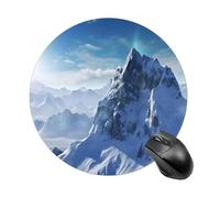 Round Snow Mountain Mouse Pad Non-Slip Rubber Base Waterproof Mouse Mat Travel Portable Gaming Mousepad for Office Work Home Computer Laptop Personalized Accessory