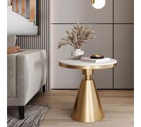 Round Sofa Side Table, Small Tea Table, Living Room Coffee Table, Bedside Table, Simple Slate Corner Table, Suitable for Living Room, Bedroom and Balcony A,60CM