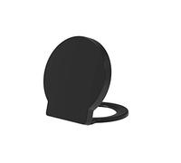 Round Soft Close Toilet Seat Quick Release Top or Bottom Fix 400 x 420 (Black)