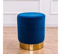 Round Soft Padded Footstool Ottoman, Small Storage Cube Chair, Comfortable Foot Rest for Living Room, Bedroom, Office, Easy to Move, Versatile Home Decor