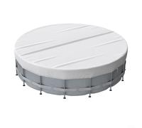 Round Solar Cover For Pools Protects Against Leaves And Debris Made From Polyester Convenient For All Pool Types(15FT silver)