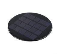 Round Solar Panel 120mm 1.1W 5V Polycrystalline Silicon Unit for Educational Kits Robot Building Hobbyist Crafts Sustainable Power for Source Black