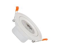 Round Solid 12W Cool White COB LED Adjustable Downlight Cutout 95mm - White