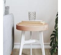 Round Solid Beech Wood Table Top, 脴30x4 cm Untreated Butcher Block Desk Top, Durable Wood Countertop for Bar, Side Table, or Custom Projects