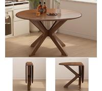 Round Solid Wood Dining Table Compact Folding Table for Small Spaces Home & Apartment 100/120cm Diameter Modern Design Versatile Use Perfect for Dining Rooms.
